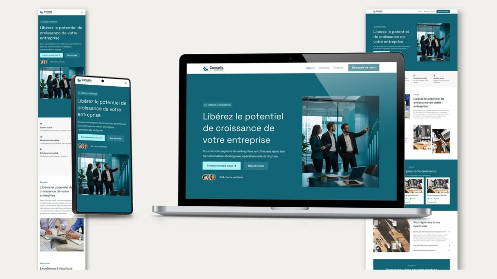 Design responsive pour agence en développement d'entreprise à Nantes