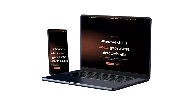 Mockup de site internet pour designer graphique à Nantes