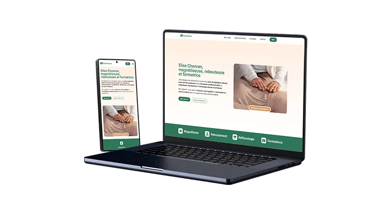 Mockup de site internet pour magnétiseur à Nantes créé par Imanging
