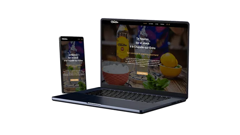 Mockup de site internet pour bar-snack à Nantes avec design professionnel