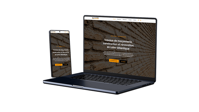 Mockup de site internet pour maçon à Nantes