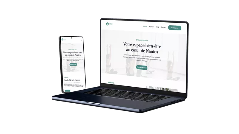 Mockup de site internet pour studio de pilates à Nantes
