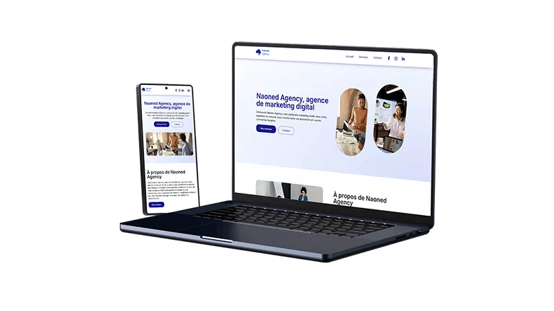 Mockup de site internet pour agence marketing à Nantes