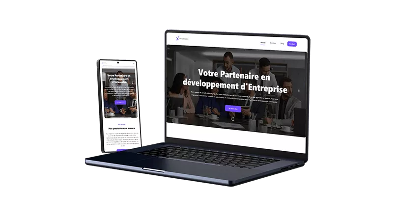 Mockup de site internet professionnel pour cabinet conseil à Nantes