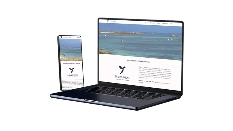 Mockup de site internet pour biographe à Nantes avec design premium