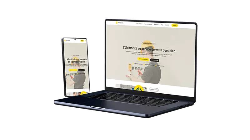 Mockup d’un site internet professionnel pour électricien à Nantes
