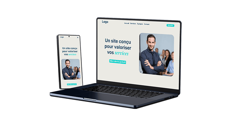 Mockup d’un site internet professionnel pour petite entreprise à Nantes