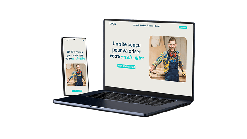 Mockup d’un site internet professionnel pour artisan à Nantes