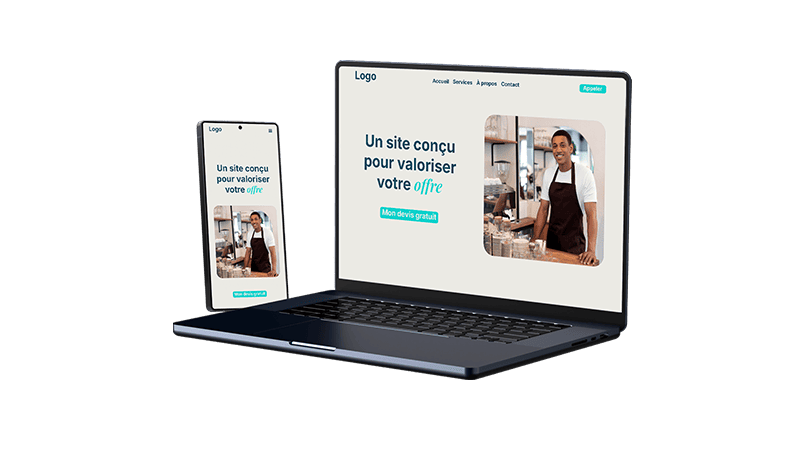 Mockup d’un site internet professionnel pour commerce à Nantes