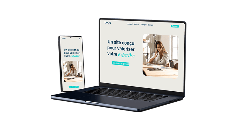 Mockup d’un site internet professionnel pour indépendant à Nantes