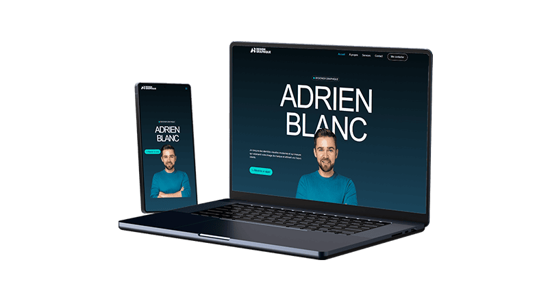 Mockup de site web pour designer graphique à Nantes